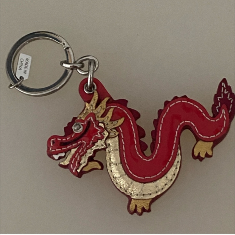 Coach Red Year of the Dragon Keychain Bag Charm Limited Edition - Picture 3 of 4